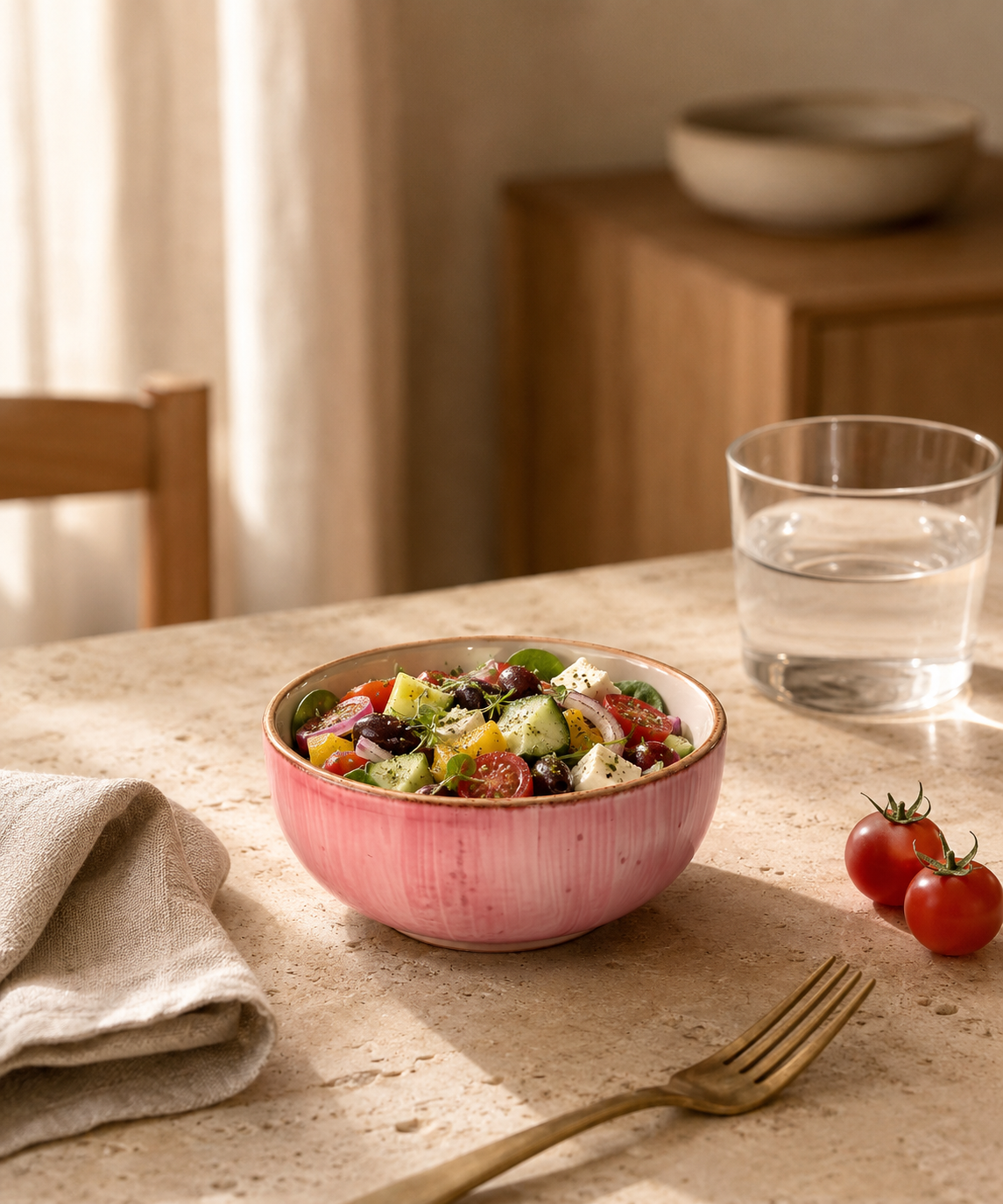 Blush Pink Ceramic Veg Bowls (set of 6)