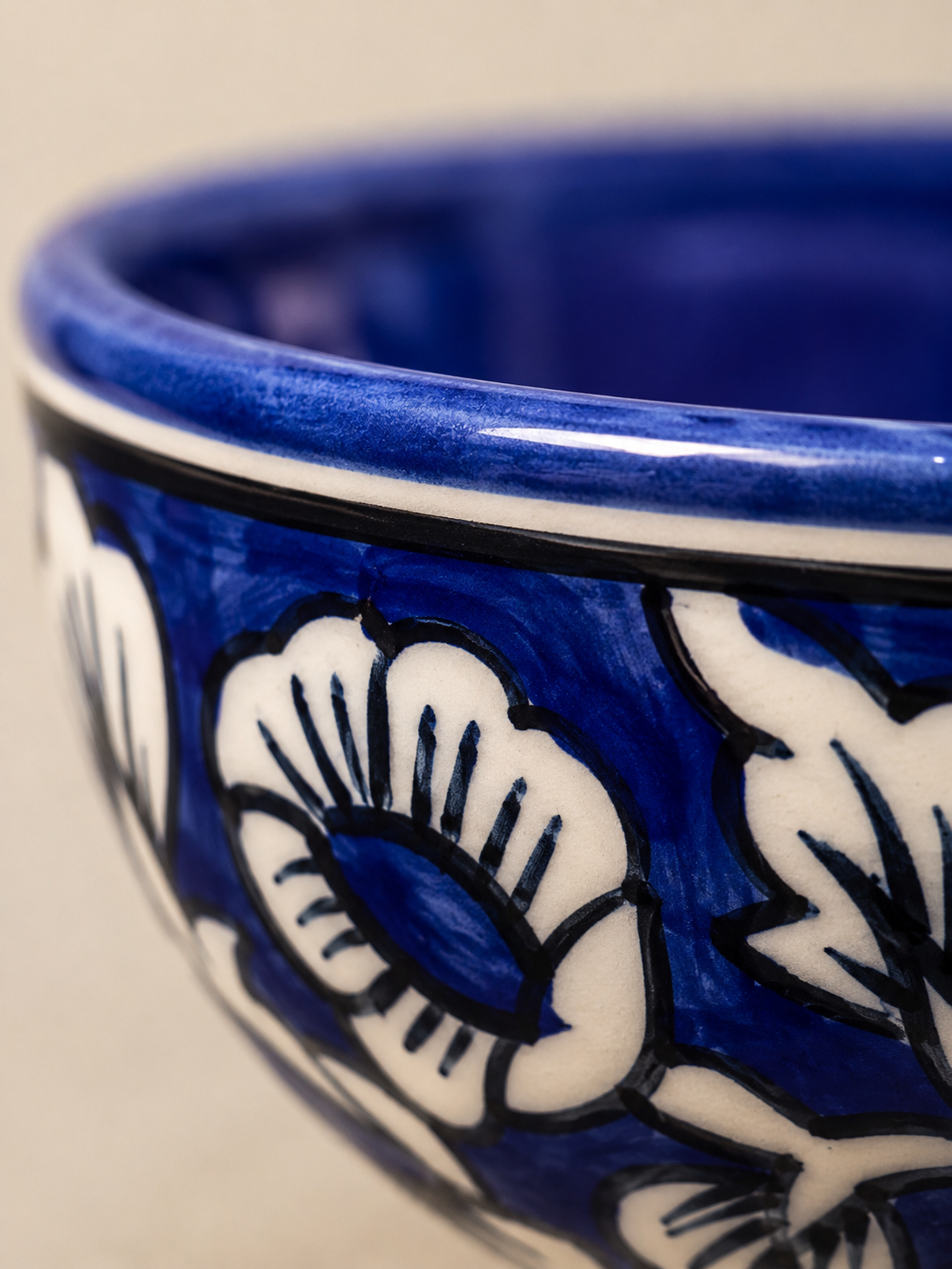 Jaipur Neel Ceramic Veg Bowl (Set of 6 bowls)