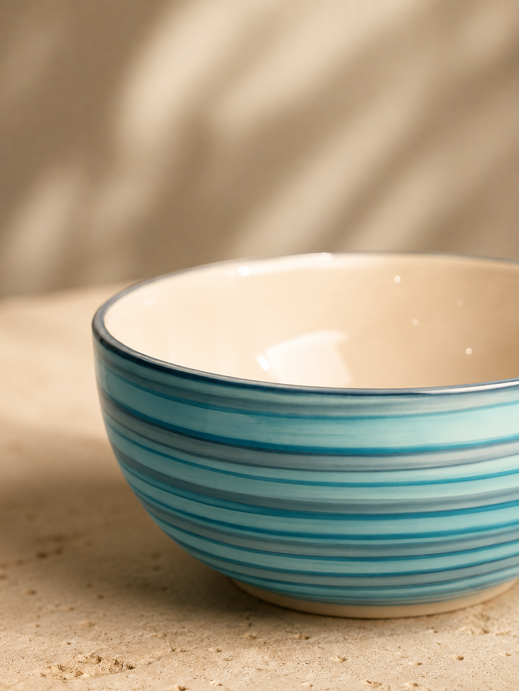 Handcrafted Turquoise Ceramic Veg Bowls (Set of 6)