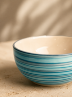 Handcrafted Turquoise Ceramic Veg Bowls (Set of 6)